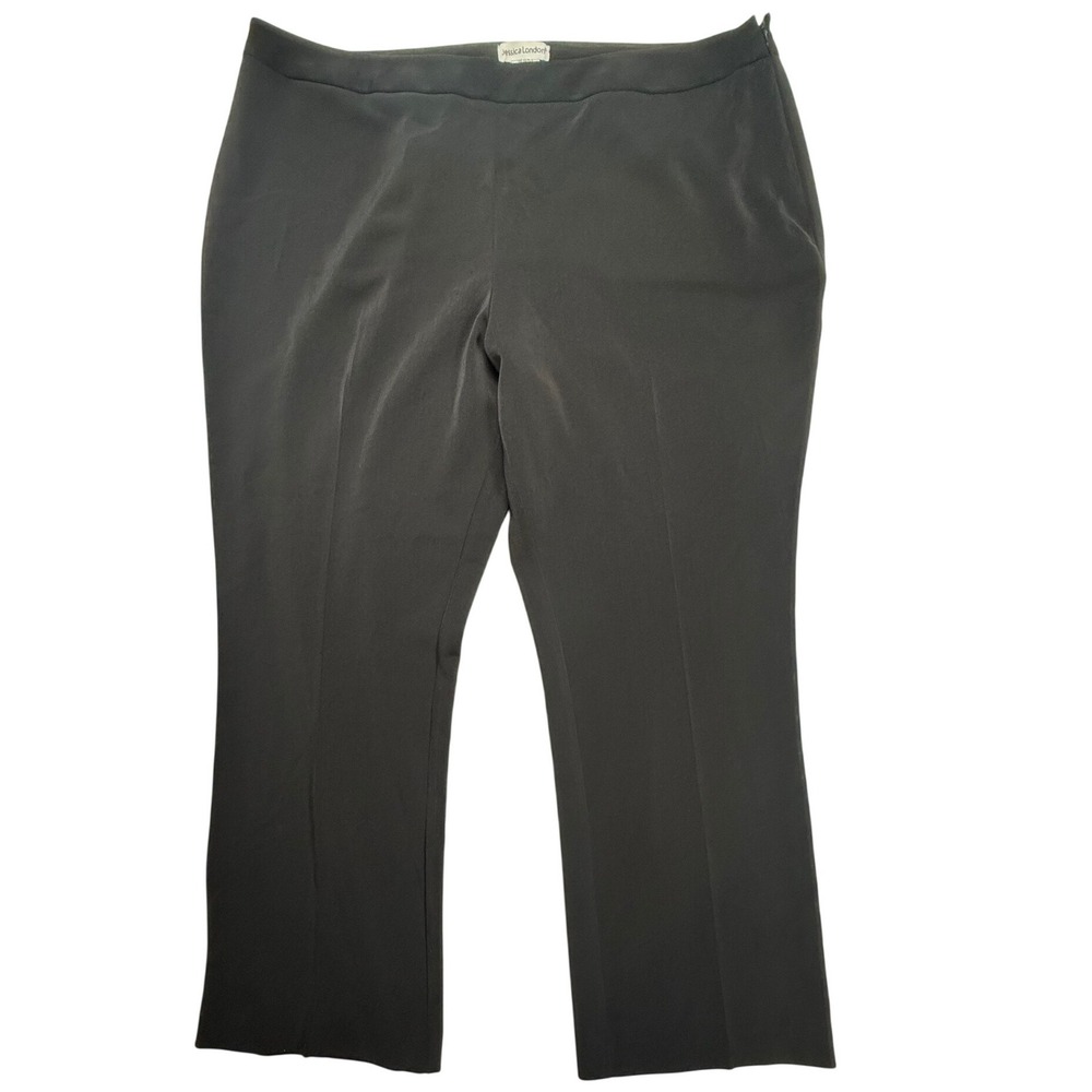 Jessica London Black Dress Pants Womens 22W Straight Leg Side Zip 48-0471-2‎